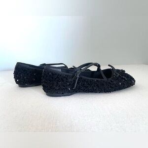 Circus by Sam Edelman Black Textured sequined Flats